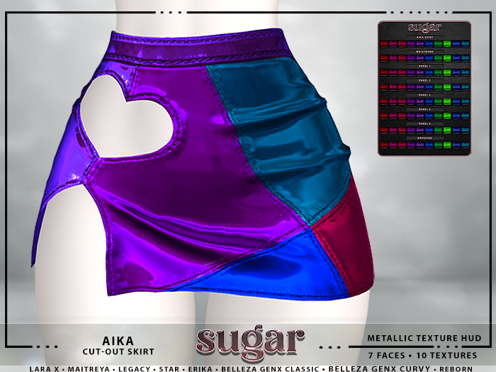 [sugar] Aika Cut-Out Skirt METALLIC [FAT PACK TEXTURE HUD]