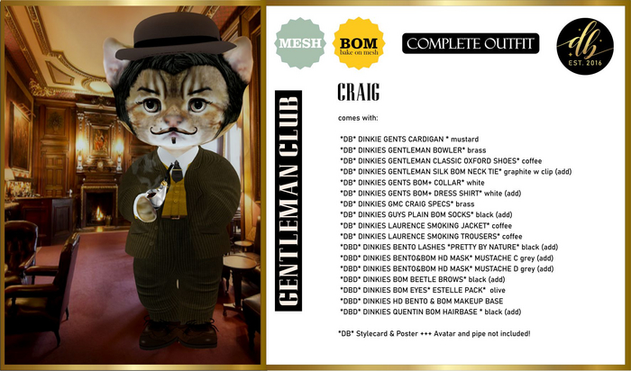 *DB* DINKIES GENTLEMAN CLUB - CRAIG COMPLETE OUTFIT*