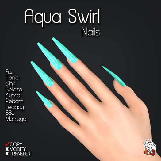 ~TL~ Aqua Swirl Nails