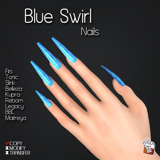 ~TL~ Blue Swirl Nails
