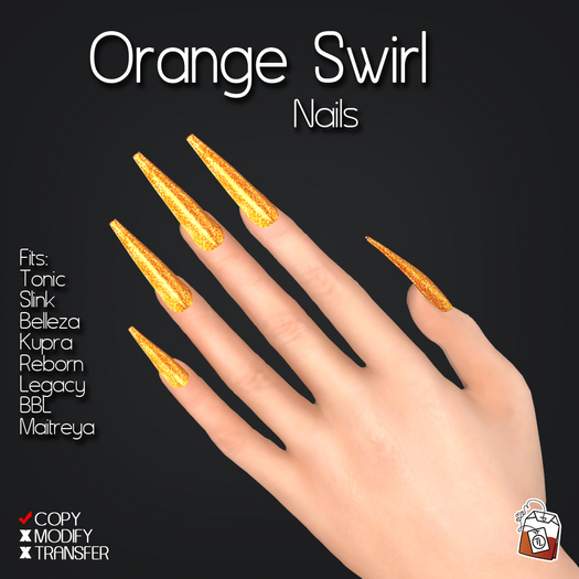 ~TL~ Orange Swirl Nails