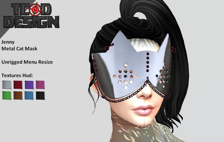 Second Life Marketplace - Metal Cat Mask ~ Jenny [Textures Hud]...