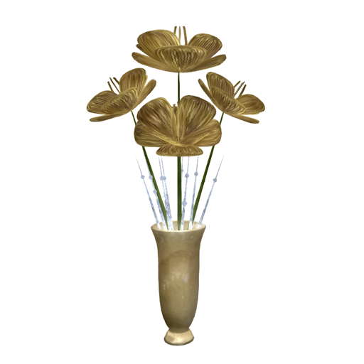 Gold Fantasy Flower Vase Bouquet