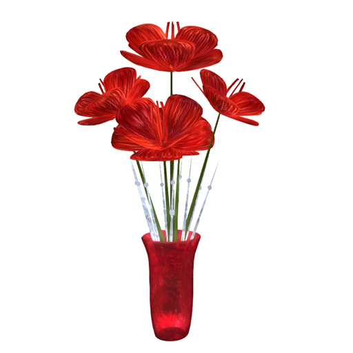 Red Fantasy Flower Vase Bouquet
