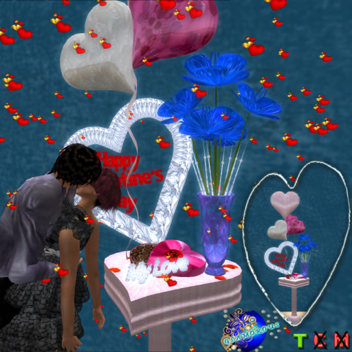 Happy Valentines Day My Love Gift & Kiss Pose Prop - Blue Boxed