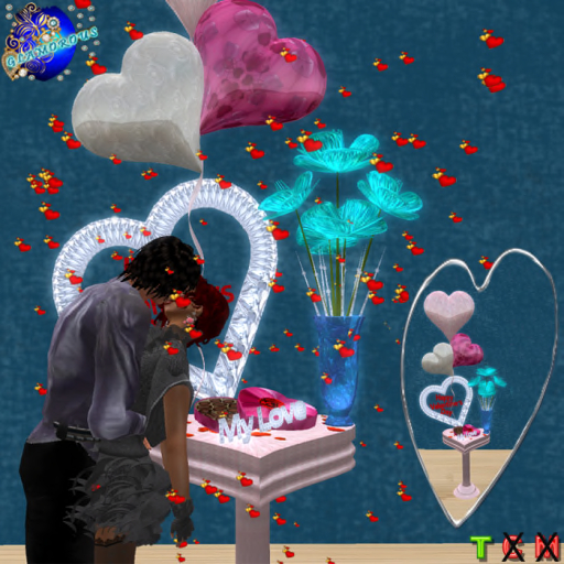 Happy Valentines Day My Love Gift & Kiss Pose Prop - Cyan Boxed