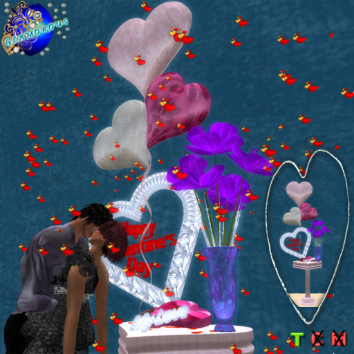 Happy Valentines Day My Love Gift & Kiss Pose Prop - Purple Box