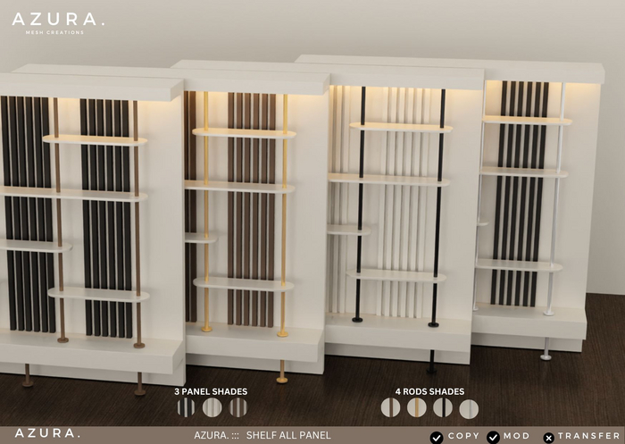 AZURA ::: WALL PANEL SHELF UNIT VOL 01 - CHANGE TEXTURE