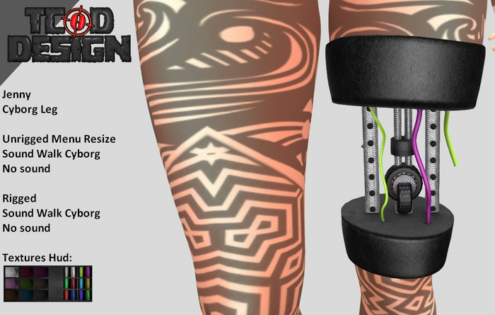 Cyborg Leg ~ Jenny (Hud textures) ~ Mesh