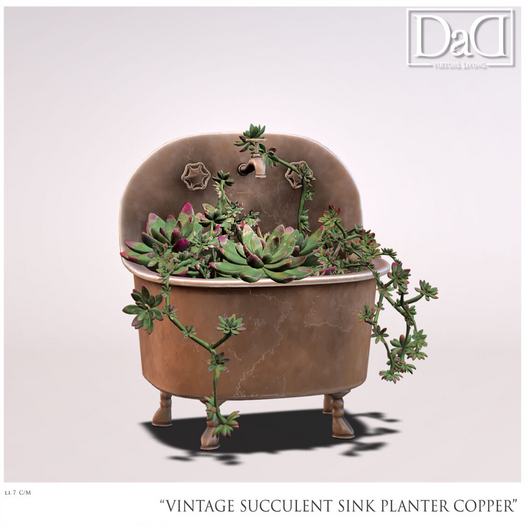 DaD - Vintage Succulent Sink Planter Copper