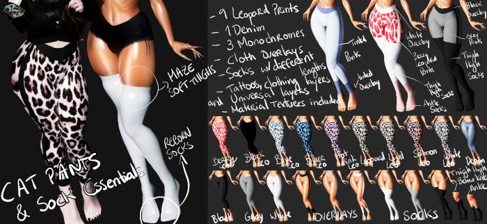 [Floro] Cat Pants & Essential Socks - Bakes on Mesh