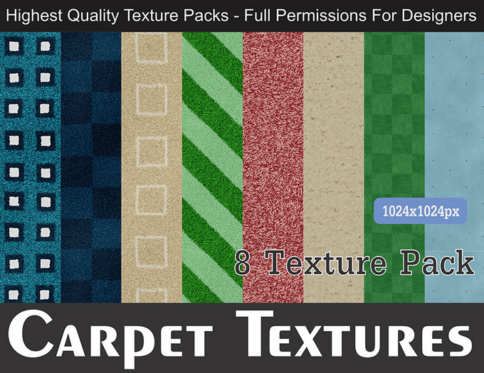 8 Carpet Texture Pack - Full Perm - For Designers