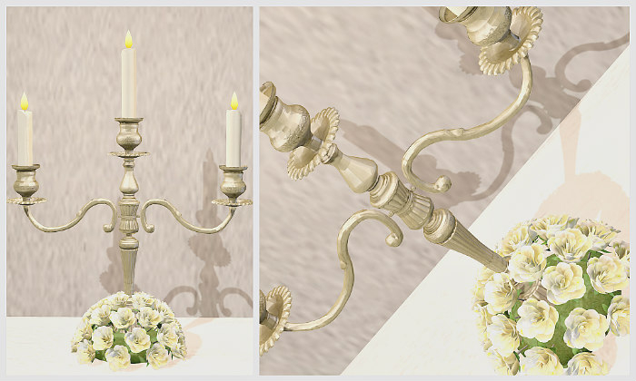 [WP] Wedding Roses Candelabra Centerpiece - Yellow