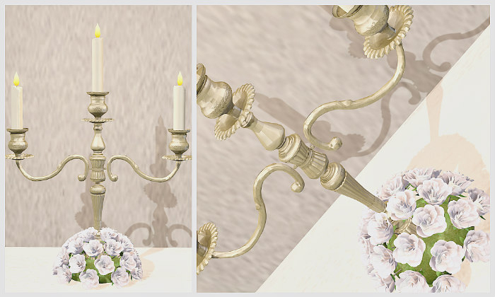 [WP] Wedding Roses Candelabra Centerpiece - White