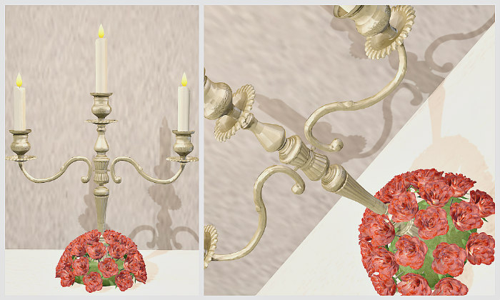 [WP] Wedding Roses Candelabra Centerpiece - Red
