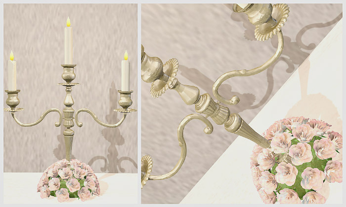 [WP] Wedding Roses Candelabra Centerpiece - Pink