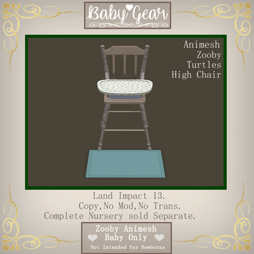 Animesh Zooby Turtle High Chair (Boxed)
