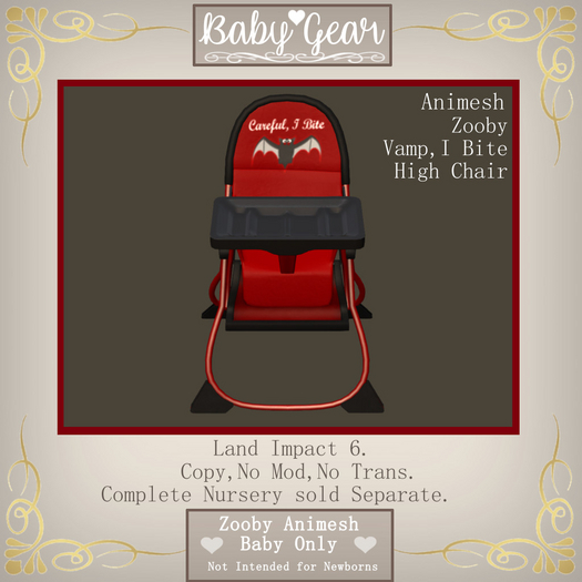Animesh Zooby Vamp I Bite High Chair (Boxed)
