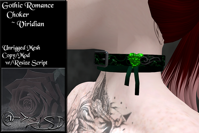 @->~ISD Gothic Romance Choker ~ Viridian [Wear]