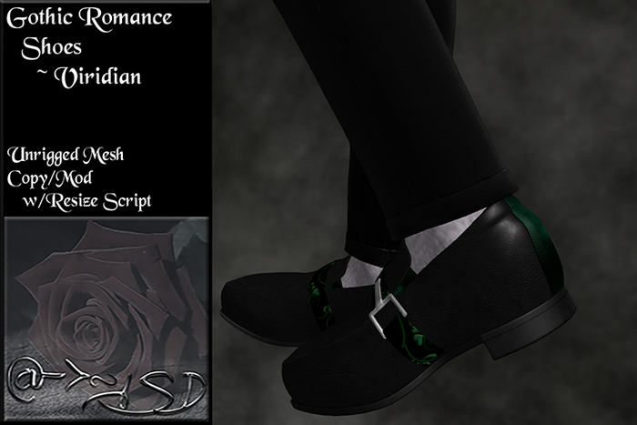 @->~ISD Gothic Romance Shoes ~ Viridian