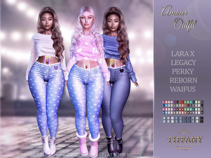 ::TD:: Amour Outfit {Mesh} Valentine + Lara X