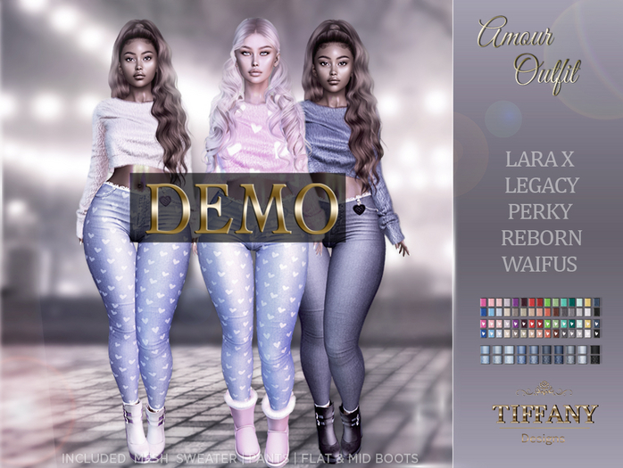 ::TD:: Amour Outfit {Mesh} Valentine DEMO + Lara X