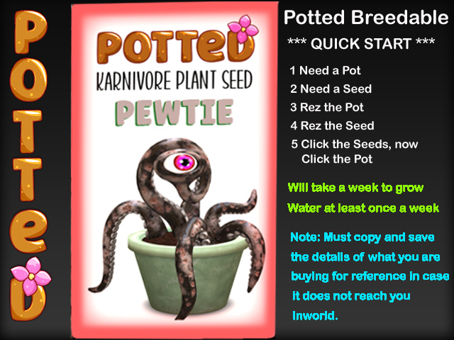 Potted: Karnivore Plant Seed: Pewtie