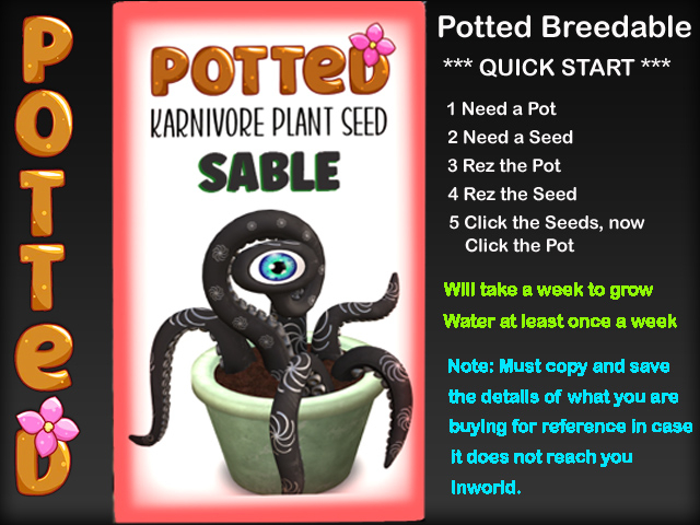 Potted: Karnivore Plant Seed: Sable