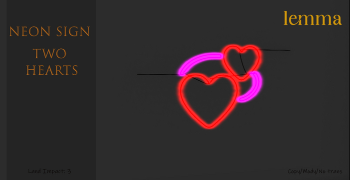 Lemma-Neon sign Two Hearts