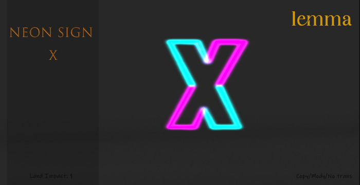 Lemma-Neon sign X
