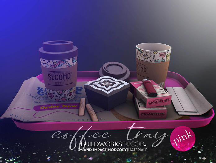 buildworksdecor ~ Coffee Tray Pink / Boxed