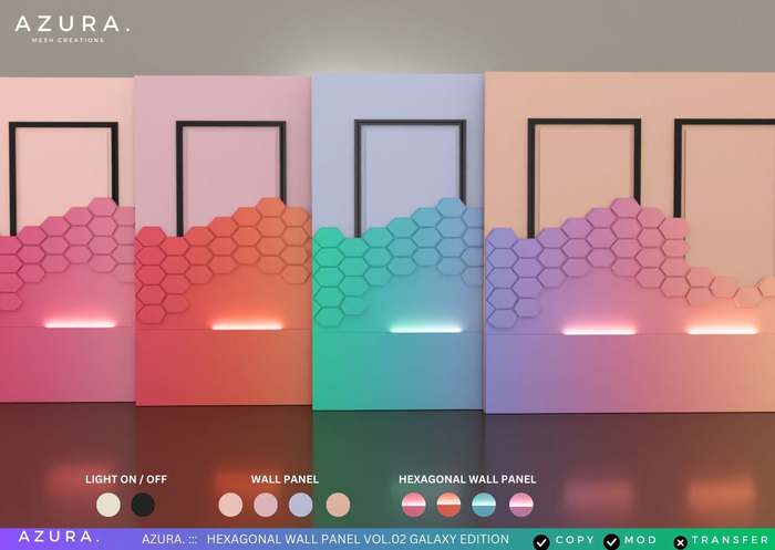 AZURA ::: HEXAGONAL WALL PANEL VOL.02 GALAXY EDITION