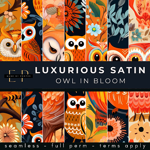 Made by Porter - Luxurious Satin Owl in Bloom