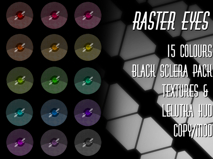 [FLOCK] - Raster Eyes - Black Sclera Pack