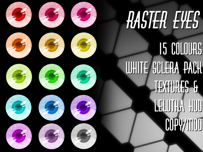 [FLOCK] - Raster Eyes - White Sclera Pack