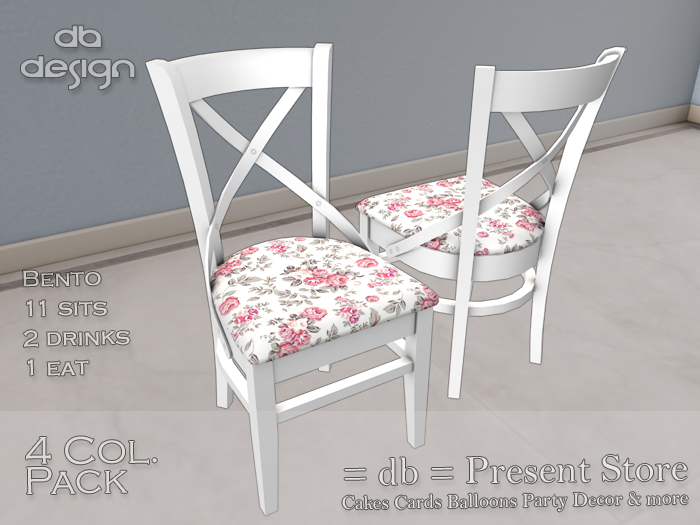 ::db:: Farmhouse Dining Chair Flowers Fabric Pack