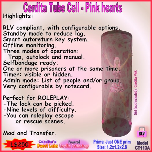 Cerdita Tube Cell - Pink Hearts