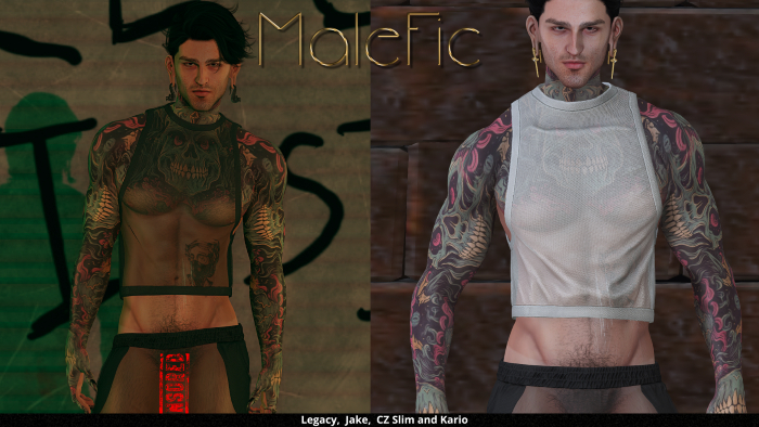 !!MaleFic Revealing Tank Top-WHITE