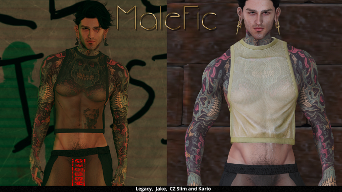 !!MaleFic Revealing Tank Top-YELLOW