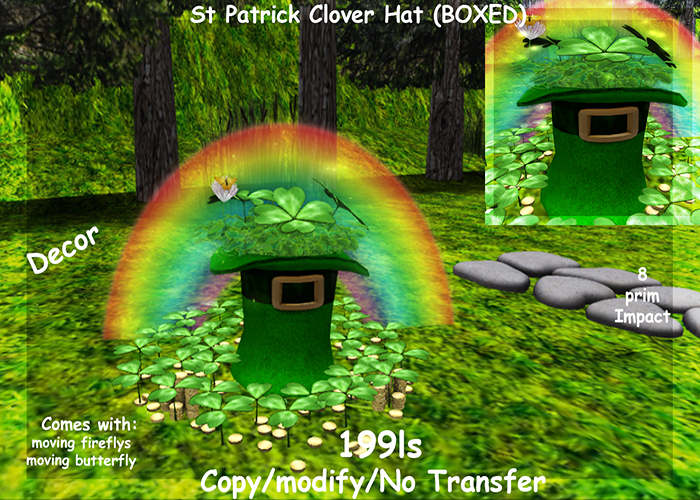 St Patrick Clover Hat (BOXED)
