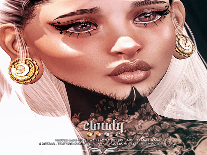 A*S CLOUDY_^^Swallow^^Gauged XL Ears _FATPACK_(wear me)