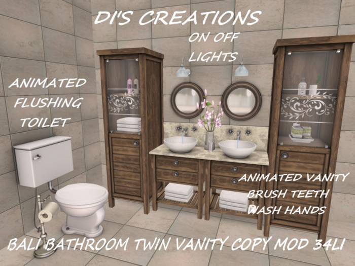 BALI BATHROOM TWIN VANITY WITH WC