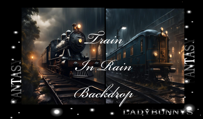 Fantasy Background Textures-Train in Rain Backdrops Full perm