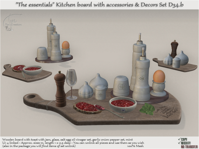 Kitchen board accessories & Decors The essentials D34 .b