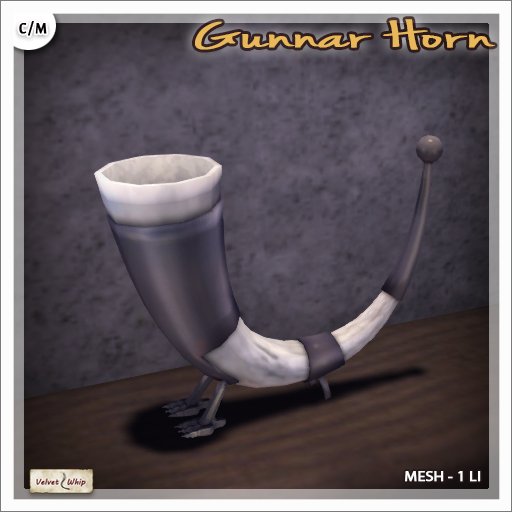 [V/W] Gunnar Horn - Medieval Northern Style Drinking Horm with Table support