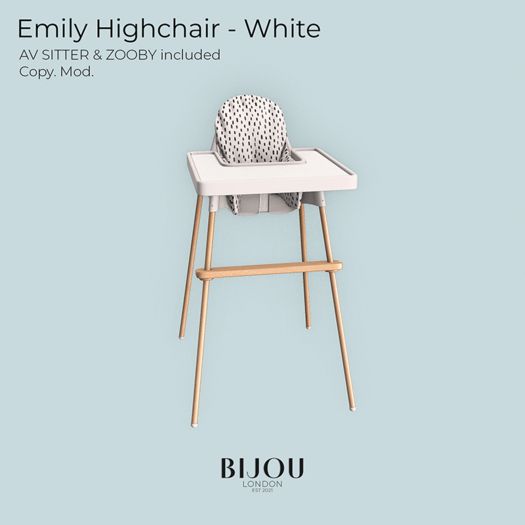 BIJOU :: Emily Highchair - White *add me*