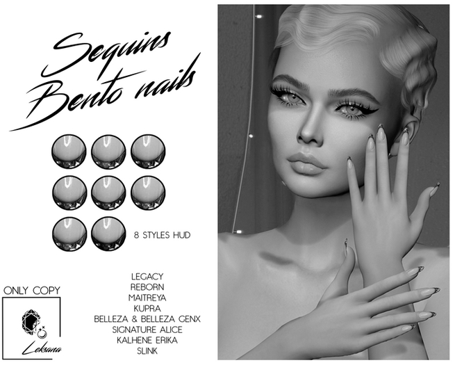 [DEMO] Leksana - SEQUINS Nails [BENTO] - FATPACK