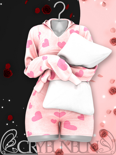 CryBunBun - Hold Me Jammies - Hearts - Unpacker HUD