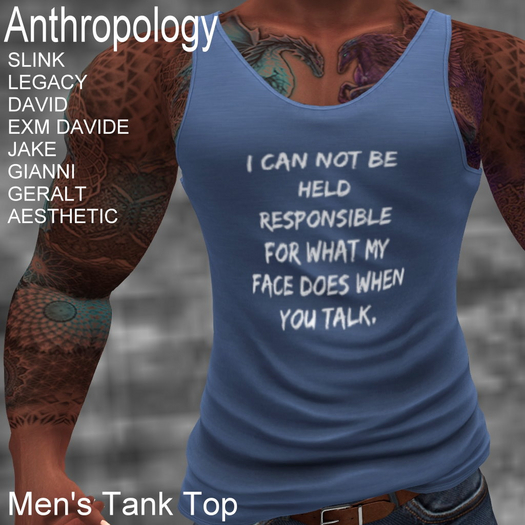 I can not be held responsible for what my face does when you talk  Men's Tank Top (MBT)