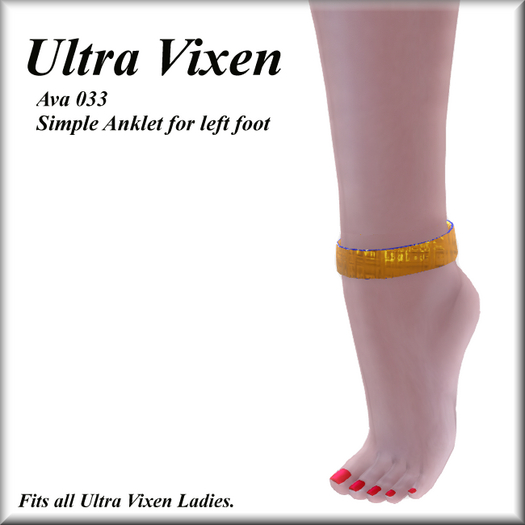 Ultra Vixen - Ava 033 - Simple Anklet for left foot